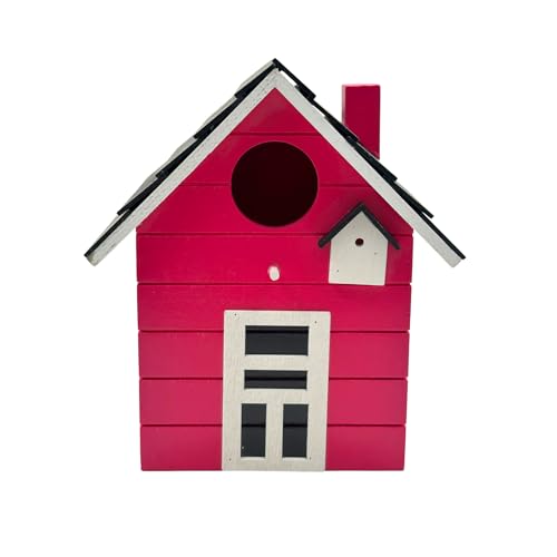 Seaside No.64 - Vogelhaus/Nistkasten für kleine Singvögel wie Meisen, Sperling und Fink - Indoor als Dekoration & Outdoor als Nistplatz in vielen verschiedenen Farbkombis (pink) von Seaside No.64