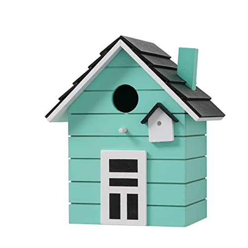 Seaside No.64 - Vogelhaus/Nistkasten für kleine Singvögel wie Meisen, Sperling und Fink - Indoor als Dekoration & Outdoor als Nistplatz in vielen verschiedenen Farbkombis (türkis) von Seaside No.64