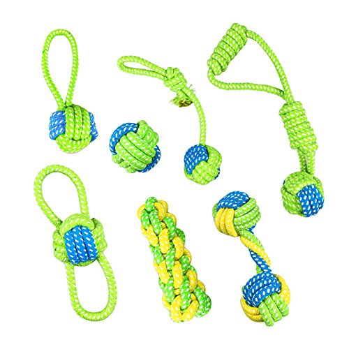 Seawang Hundespielzeug mit Knoten, Baumwolle, 7 Stück von Seawang
