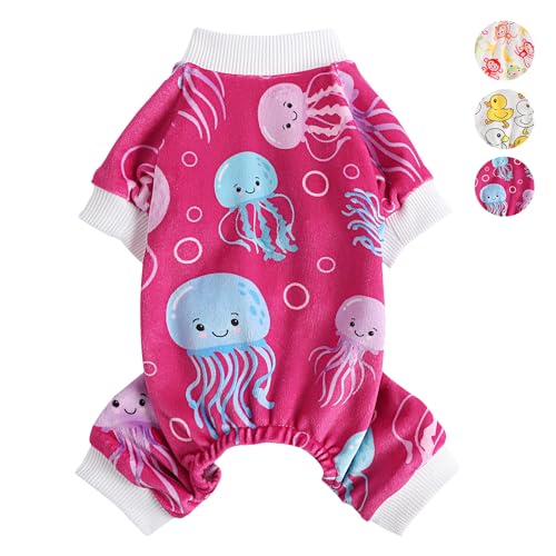 Hunde-Pyjama, kleine Größe, Yorkie, Chihuahua, dehnbar, Affen-Design, Haustierbekleidung für Teetasse, Nachtwäsche, bequemer Welpen-Overall (Medusa, S) von Sebaoyu