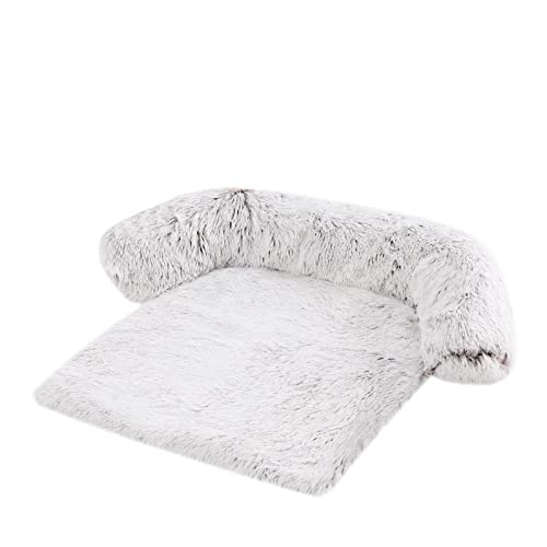 Sedefen Plüsch Hundebett Flauschige Hundekissen Couchkissen für Hunde und Katzen,Grosse Hundebett Hundesofa Katzenbett Wasserfeste Unterseite Hundematte mit Reißverschluss,Gradient Braun,L von Sedefen