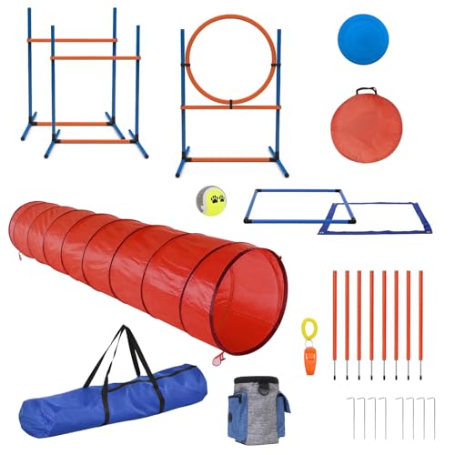 Sedeke 15 Stück Haustiere Agility Trainingsgeräte Hindernis-Trainingskurs Kit Verstellbarer Hund Reifen Hund Sprung Weben und Blindstangen und Pause Box für Hund Hindernislauf Outdoor Spiel Sedeke 15 Stück Haustiere Agility Trainingsgeräte Hindernis-Trainingskurs Kit Verstellbarer Hund Reifen Hund Sprung Weben und Blindstangen und Pause Box für Hund Hindernislauf Outdoor Spiel von Sedeke