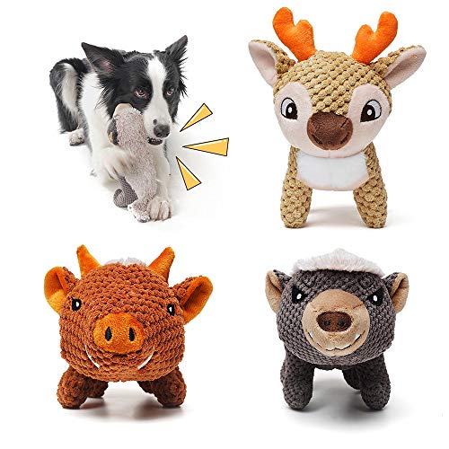 Sedioso Plüsch-Hundespielzeug, 3er-Pack gefülltes Hundespielzeug-Set, süßes quietschendes Hundekauspielzeug für Welpen, kleine, mittlere, große Rassen von Sedioso