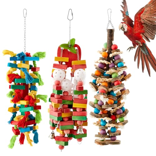 Seenelling Extra großes Vogelspielzeug für Papageien, mehrfarbig, natürliches Holz, Kauspielzeug für Papageienkäfig, Kauspielzeug für große, mittelgroße Aras, Kakadus, afrikanische Graupapageien Seenelling Extra großes Vogelspielzeug für Papageien, mehrfarbig, natürliches Holz, Kauspielzeug für Papageienkäfig, Kauspielzeug für große, mittelgroße Aras, Kakadus, afrikanische Graupapageien von Seenelling
