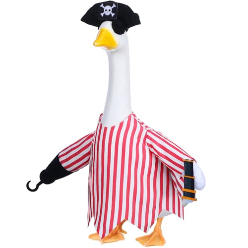 Seenelling Halloween-Gans-Outfit, Piratengans-Outfits für Zementgans, 58,4 cm, Rasen, Veranda, Gans, Kostüm, für Kunststoff, Gans, Veranda, Hof, Rasen, Terrasse, Outdoor, Statue, Kunstdekoration Seenelling Halloween-Gans-Outfit, Piratengans-Outfits für Zementgans, 58,4 cm, Rasen, Veranda, Gans, Kostüm, für Kunststoff, Gans, Veranda, Hof, Rasen, Terrasse, Outdoor, Statue, Kunstdekoration von Seenelling