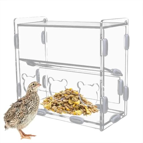 Sefdrert Futterbox für Papageien, Futterbehälter Aus Acryl, Sauberer Futterbehälter mit Mehreren Löchern, Transparente Vogelfutterspenderbox für Finken, Papageien Sefdrert Futterbox für Papageien, Futterbehälter Aus Acryl, Sauberer Futterbehälter mit Mehreren Löchern, Transparente Vogelfutterspenderbox für Finken, Papageien von Sefdrert