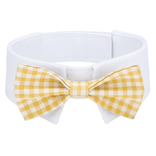 Segarty Hundefliege, verstellbar, gelb, kariert, Fliege für Hunde, mittelgroß, Smoking, bequeme Baumwolle, für Jungen, Haustiere, Fellpflege-Zubehör für formelle Hochzeit, Urlaub, Geburtstag, Geschenk Segarty Hundefliege, verstellbar, gelb, kariert, Fliege für Hunde, mittelgroß, Smoking, bequeme Baumwolle, für Jungen, Haustiere, Fellpflege-Zubehör für formelle Hochzeit, Urlaub, Geburtstag, Geschenk von Segarty
