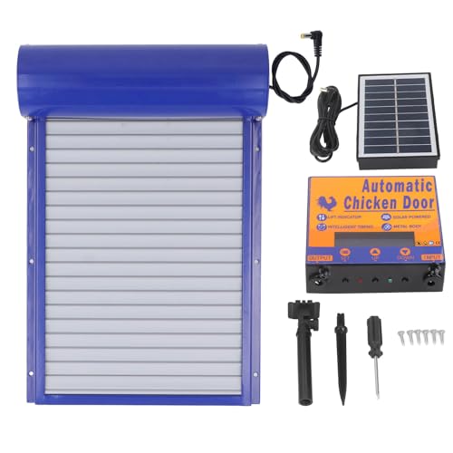 Automatische Hühnerkoop -Tür Solar angetriebener programmierbarer Timer -Steuerungs -Aluminium -Hühnertür für Geflügelsicherheit Eisenblech Plastik 37x24.7 cm von Segrehy