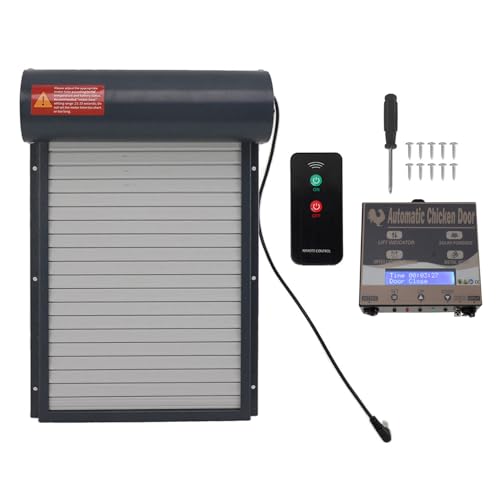 Automatischer Hühner -Coop -Türöffner mit Timer programmierbarer Lichtsensor Batterieantrieb mit Hühnerkoops -Tür mit Fernbedienung Grau für Geflügelzucht Plastikeisen 2125g von Segrehy