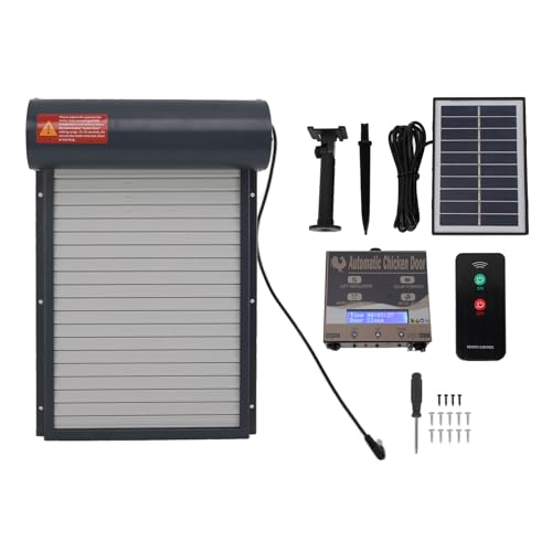 Automatischer Hühnerstall-Tür solar betriebener Öffner mit Timer-Lichtsensor Fernbedienung für Hühnerente Grau Kunststoff bügeleisen 2445g von Segrehy