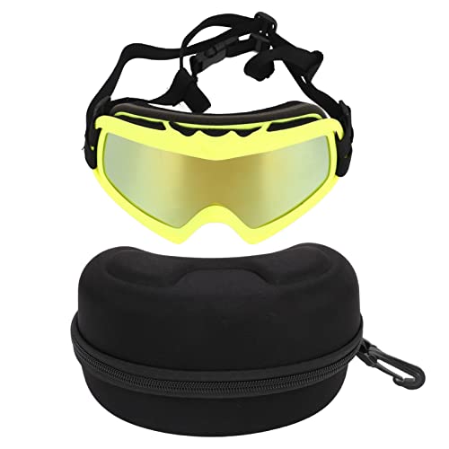 Große Hundebläse UV Schutz Winddicht staubdeser Augen Schutzhunde Brille Verstellbares Gurt rotes Objektiv zum Laufen und Reisen (Gelber Rahmen) von Segrehy