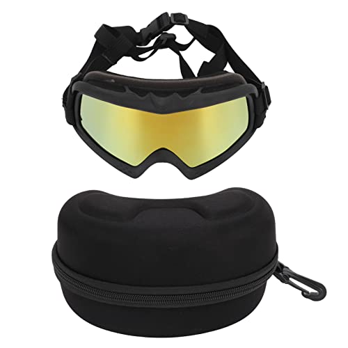 Große Hundebläse UV Schutz Winddicht staubdeser Augen Schutzhunde Brille Verstellbares Gurt rotes Objektiv zum Laufen und Reisen (Schwarzer Rahmen mit rotem Objektiv) von Segrehy
