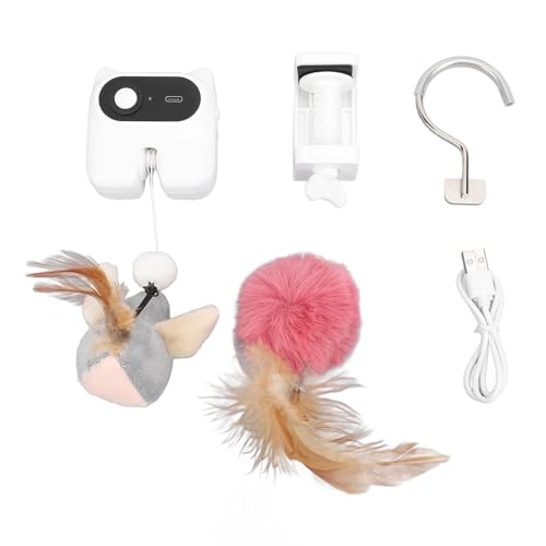 Segrehy Interaktives Katzenplüschspielzeug automatisch hängen wiederaufladbarer Teaser für Innenkatzen Abs Material 7,3 x 7 cm von Segrehy