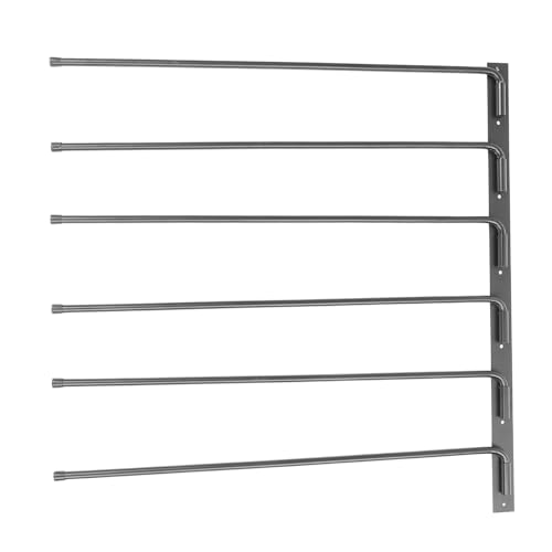 Segrehy Satteldecke Rack Iron Heavy Duty 180 Grad Schwingen aus der Wandhalterung 6 Hooks ebadhalter für stabile Organisation Eisenmaterial 780 x 40 mm von Segrehy