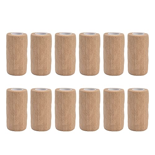 Segrehy Selbstklebiger Verband langlebig Nicht gewebter Latexmaterial fördert die Heilung der Heilung für Hunde Katzen Pferde Rinderbauernzubehör 12pcs 10 cm von Segrehy