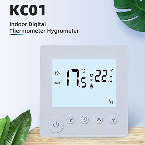 Segrehy Temperaturregler LCD-Hintergrundbeleuchtung Wochenzeit Innentemperaturanzeige Zieltemperatureinstellung Manuelle Zeiteinstellung Energiesparmodi Elegantes (K1RH3A) von Segrehy