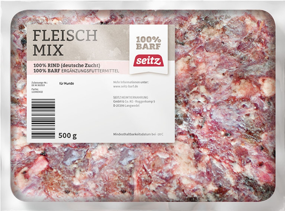 Seitz Fleisch-Mix gewolft Spezialfutter / Frostfutter für Hunde von Seitz