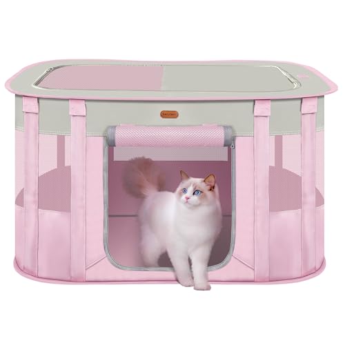 Seiyierr Faltbarer Laufstall für Haustiere – Katzen- und Welpenlaufstall, Reise-Hundebox mit Tragetasche, Katzenzelt Hundegehege für Outdoor-Camping von Seiyierr