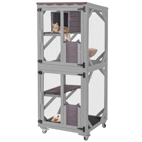 Seiyierr Katzenkäfig Outdoor Katzenhaus Indoor Ruhen Katzenbett Katzenkäfig auf Rädern mit Kratzern Katzenkäfig Zelt Dach Wasserdicht Seiyierr Katzenkäfig Outdoor Katzenhaus Indoor Ruhen Katzenbett Katzenkäfig auf Rädern mit Kratzern Katzenkäfig Zelt Dach Wasserdicht von Seiyierr