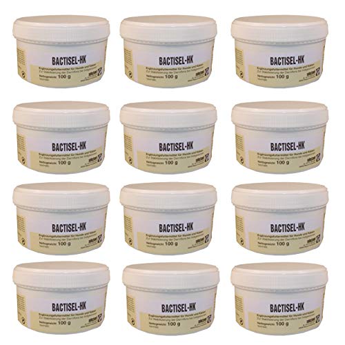 Bactisel HK, 12x Dosen a 100g, Stabilisierung der Darmflora bei Verdauungstörungen, ORIGINAL aus Tierarztpraxis, für Hund und Katze, 12er Pack = 12x100 g Bactisel-HK von Selectavet
