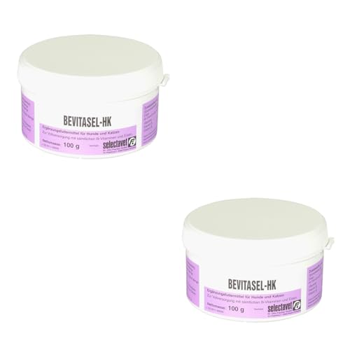 Selectavet Bevitasel HK für Hunde und Katzen | Doppelpack | 2 x 100 g | Zur Vollversorgung mit sämtlichen B-Vitaminen und Eisen | Ergänzungsfuttermittel in Pulverform Selectavet Bevitasel HK für Hunde und Katzen | Doppelpack | 2 x 100 g | Zur Vollversorgung mit sämtlichen B-Vitaminen und Eisen | Ergänzungsfuttermittel in Pulverform von Selectavet