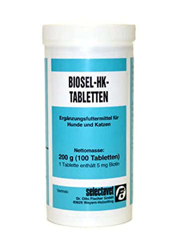 Selectavet Biosel-HK 100 Tabletten | Haut & Haar bei Hunden & Katzen | Biotin-Magel Haarausfall von Selectavet