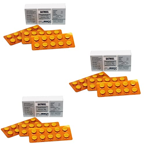 Selectavet Gastrosel | 3er Pack | 3 x 30 Tabletten | Ergänzungsfuttermittel für Hunde und Katzen | Zur Unterstützung der physiologischen Verdauung | Mit Kaolinit von Selectavet