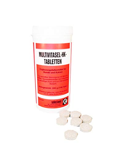 Selectavet Multivitasel-HK Tabletten - Ergänzungsfuttermittel für Hunde und Katzen - 100 Tabletten von Selectavet
