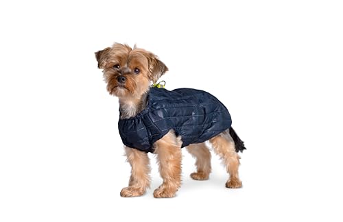 Selente Paw Parade wasserfester Hundemantel/Regenjacke/Wintermantel für kleine und mittlere Hunde mit Fleecefutter (Made in EU), Dunkelblau, Gr. 0 von Selente