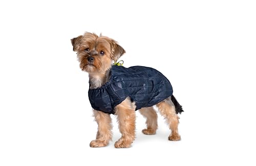 Selente Paw Parade wasserfester Hundemantel/Regenjacke/Wintermantel für kleine und mittlere Hunde mit Fleecefutter (Made in EU), Dunkelblau, Gr. 2 von Selente