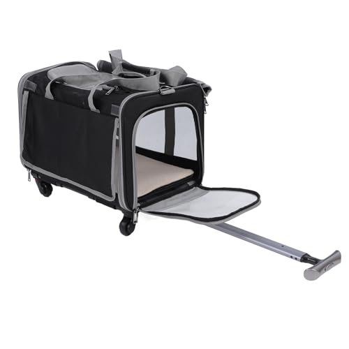 Semme Haustier-Trage Tasche Atmungsaktiv 4 Mesh-Fenster Tragbar Faltbar Hunde-Katzen Träger Outdoor-Reisen von Semme