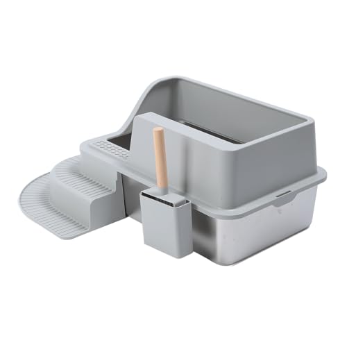 Semme Auslaufsichere Katzentoilette aus Edelstahl, groß, Geschlossen, mit Geruchskontrolle für Haushalte mit Mehreren Katzen Semme Auslaufsichere Katzentoilette aus Edelstahl, groß, Geschlossen, mit Geruchskontrolle für Haushalte mit Mehreren Katzen von Semme