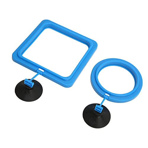 Semme Fisch -Fütterungsring, Aquarium -Fütterungsring Automatisch Fischfutterquadrat und Runde Formfischtücher mit Saugnapf -Aquarium Fisch Float Food Feeder für Guppy, Betta, Goldfis von Semme