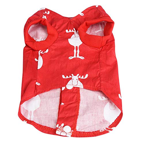 Semme Pet Costume, Christmas Deer Rote Weste Kleine Hundekatze Haustierkleidung Haustier-Weste-Welpen-T-Shirt Kleid(S) von Semme