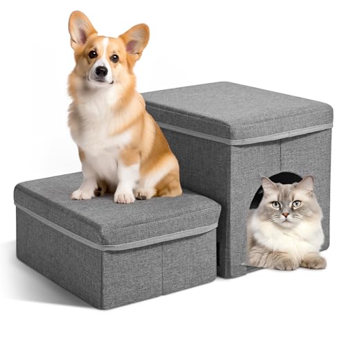 2 Stufen Treppe für Hunde, SenDeluz Faltbare Katzentreppe mit Aufbewahrungsboxen, Hundetreppe für Kleine Hunde Haustiertreppe für Sofa und Bett Hunde Treppe, 57,5cm x 36cm x 33cm 2 Stufen Treppe für Hunde, SenDeluz Faltbare Katzentreppe mit Aufbewahrungsboxen, Hundetreppe für Kleine Hunde Haustiertreppe für Sofa und Bett Hunde Treppe, 57,5cm x 36cm x 33cm von SenDeluz