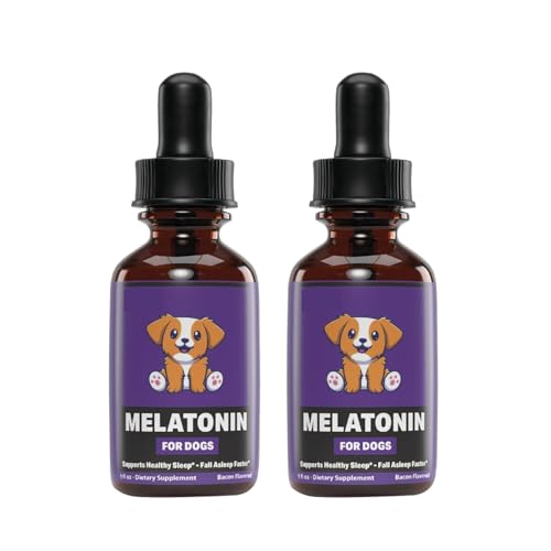 Hund Beruhigungstropfen, Flüssiges Nahrungsergänzungsmittel Für Die Gesundheit des Schlafes Von Haustieren, Für Hunde Bei Stress, Trennung, Training & Reisen, 60 ml (2er-Pack) von Senermter
