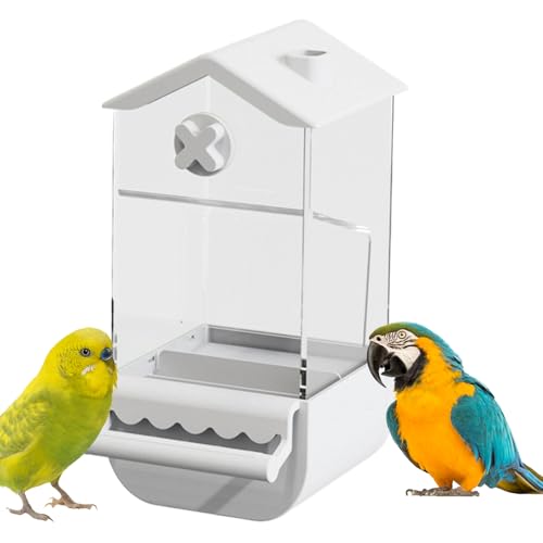 Senermter Automatische fütterung,Futterautomat Mit Vorratsbehälter | Wellensittich & Nymphensittich Futterspender Spritzwassergeschützt von Senermter