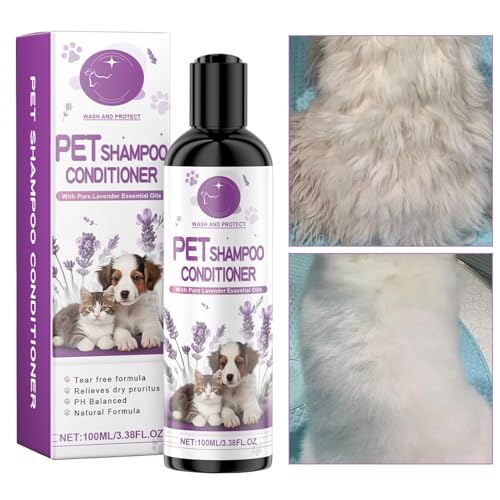 Senermter Haustiershampoo für Hunde, Hundeshampoo und Spülung | Lavender Pet Detangler Natural 100 ml Hundeshampoo | Empfindliche Haut, pflanzliches Haustierzubehör, desodorierendes Welpenshampoo für Senermter Haustiershampoo für Hunde, Hundeshampoo und Spülung | Lavender Pet Detangler Natural 100 ml Hundeshampoo | Empfindliche Haut, pflanzliches Haustierzubehör, desodorierendes Welpenshampoo für von Senermter