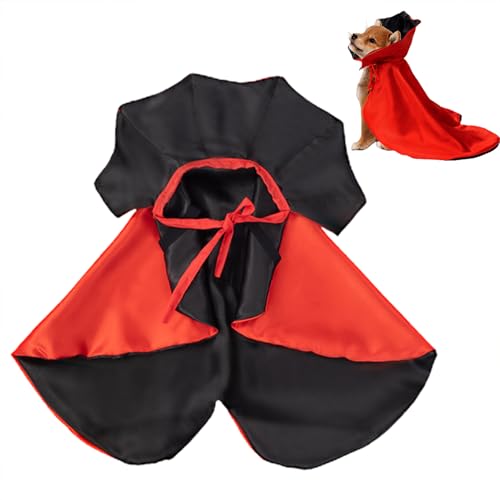 Senermter Hund Vampir Umhang | Haustier Halloween Kostüm Cape | Lustiges Hunde Vampirkostüm Hexen Umhang für Welpen Kätzchen Halloween Partys von Senermter
