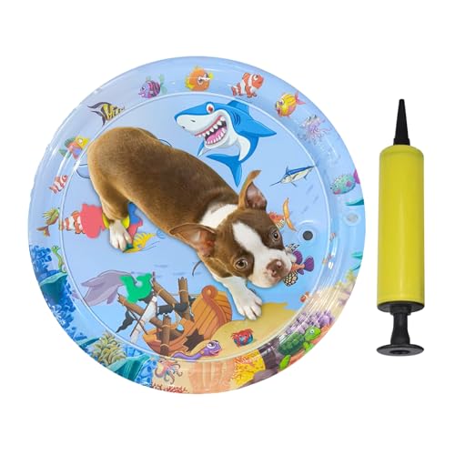Senermter Katzenwassermatte, Katzenwassersensorik, Mit Tierdesign Katzenspielzeugmatte, Aufblasbares Pad, Kühlartefakt, verdickt, Wasserspiel für Anreicherungshunde Haustier Senermter Katzenwassermatte, Katzenwassersensorik, Mit Tierdesign Katzenspielzeugmatte, Aufblasbares Pad, Kühlartefakt, verdickt, Wasserspiel für Anreicherungshunde Haustier von Senermter