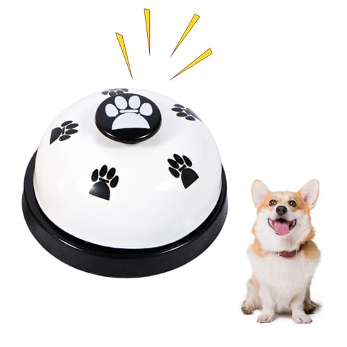 Senken Trainingsglocken für Haustiere- Katzenklingel, Hund Tischklingel,Bell Hundeglocken für Potty Katzentraining, Töpfchentraining Kommunikationsgerät mit Großem Button(Weiß) von Senken