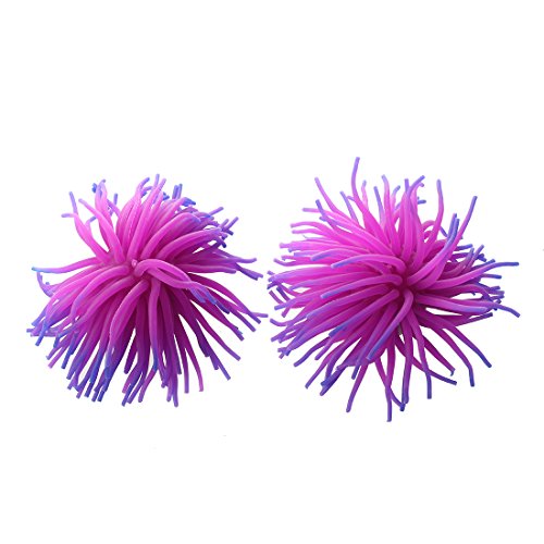 Senmubery 2 x Silikon-Aquarium-Korallenornament, Dekoration für Aquarien, Violett von Senmubery