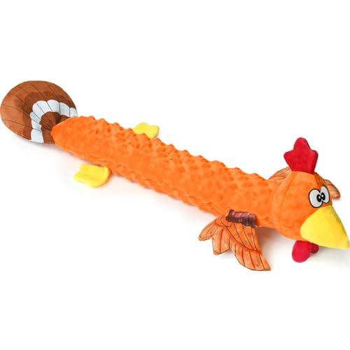 Senneny Thanksgiving-Truthahn-Hundespielzeug, keine Füllung, knisterndes Thanksgiving-Hundespielzeug für große, mittelgroße und kleine Hunde, langlebiges interaktives Hundespielzeug für Welpen von Senneny