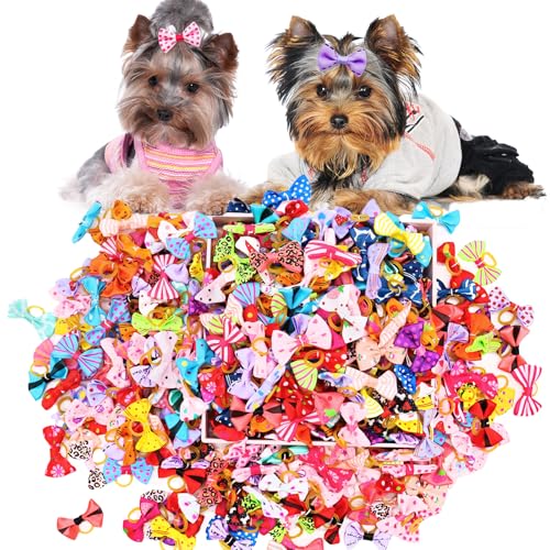 Senniea Haarschleifen für kleine Hunde, niedlich, mit Gummiband, Haarschleifen für kleine Hunde, 100 Stück Senniea Haarschleifen für kleine Hunde, niedlich, mit Gummiband, Haarschleifen für kleine Hunde, 100 Stück von Senniea