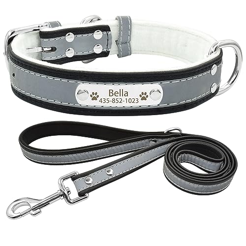 Senristar Personalisierte Reflektierende Hundehalsband und Leine Set,Benutzerdefinierte Eingraviert Warmes Futter Hundehalsband mit Namensschild für Kleine,Mittlere,Große Hunde & Katzen Senristar Personalisierte Reflektierende Hundehalsband und Leine Set,Benutzerdefinierte Eingraviert Warmes Futter Hundehalsband mit Namensschild für Kleine,Mittlere,Große Hunde & Katzen von Senristar