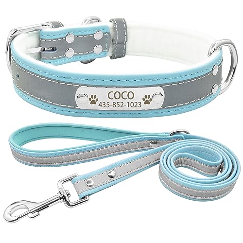 Senristar Personalisierte Reflektierende Hundehalsband und Leine Set,Benutzerdefinierte Eingraviert Warmes Futter Hundehalsband mit Namensschild für Kleine,Mittlere,Große Hunde & Katzen Senristar Personalisierte Reflektierende Hundehalsband und Leine Set,Benutzerdefinierte Eingraviert Warmes Futter Hundehalsband mit Namensschild für Kleine,Mittlere,Große Hunde & Katzen von Senristar