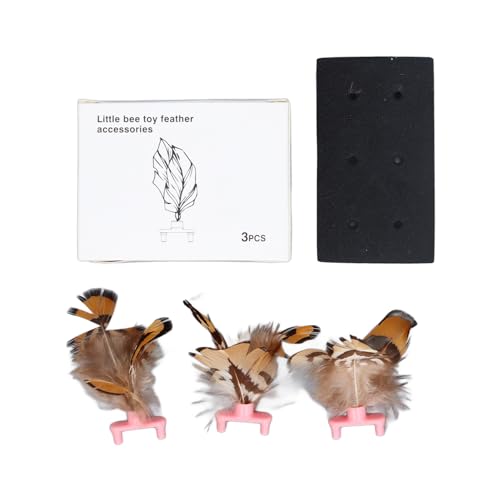 3PCS Pet Feather Toy Interaktives Katzenspielzeug Förderung der Zirkulationsangst Reduzierung Plastikkätzchen Spielzeug für Innenräume im Freien im Freien (Pink) von Senrusa