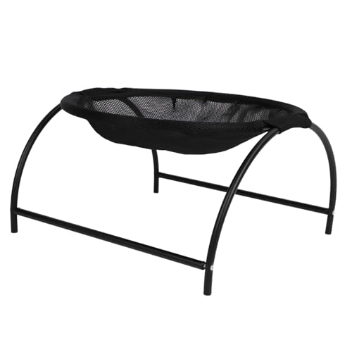 Cat Hammock Bed Stable Structure Soft Comfortable Breathable Elevated Kitten Sleeping Hammock for Home Indoor (Mesh Style Black) von Senrusa