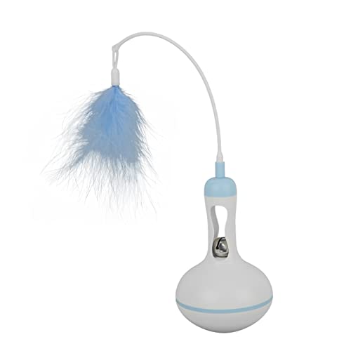 Cat Treat -Spender Spielzeug Interactive Cat Leckage Food Toy mit Stange und Feder (Blue) von Senrusa