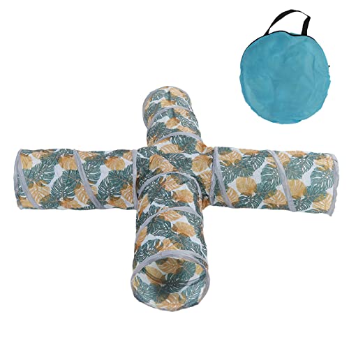 Cat Tunnels Collapsible Printed 4 Way Cat Tube with Storage Bag for Pet Play Puppy Kitten von Senrusa